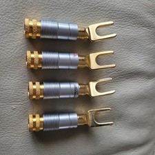 Gabelschuhe 4 Stk. Für Lautsprecherkabel, Vergoldet, Weite 8,5 mm