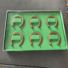 6x Serviettenringe Serviettenhalter aus Messing Hufeisen Motiv Vintage 4,5 X 4cm