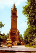 Postkarte :  BERLIN -  Grunewaldturm  mit Doppelstockbus