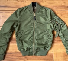 100%ORIG ALPHA INDUSTRIES MA-1 BOMBER WENDE JACKE GR.XS GRÜN+CAMOUFLAGE