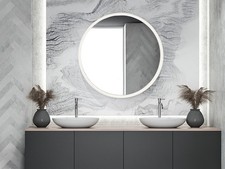 LED Badspiegel mit Beleuchtung, Wandspiegel groß rund für Bad und WC, Ø 60cm