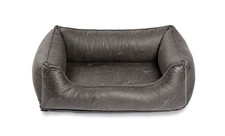 Hundebett WOLTERS Senator Lounge S, außen 59x51x20 cm, Kunstleder, vintage-grau