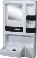 Schwenkbarer Bad-Hängeschrank mit Klappwaschbecken Spiegel 97x60x13cm 1718831