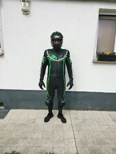 ixs lederkombi Gr. 56 Grün 2 Teilig Schwarz Weiß