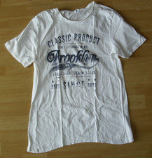 T-Shirt kurzarm Gr. M weiß vorn bedruckt Enrico Mori