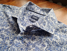 Original Joop! Herren Hemd Gr. 40 M Slim Fit blau weiß Paisley