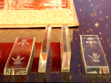 12 Messerbänkchen antik Kristall glas geschliffen Art Dèco selten OVP