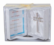 Kreuz Glaskreuz Geschenkset Geschenk zur Kommunion 1. heilige Kommunion 