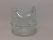 Pressglas Huhn Henne Butterhuhn Butterdose Deckeldose Ostern Glas ***