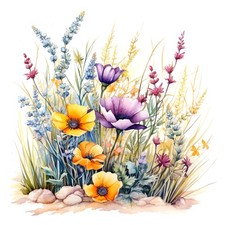 Wandbild bunte Blumenwiese