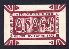 Feldberg / Schwarzwald - Feldberger Hof - 0,50 Goldmark - gültig bis 1.4.1924