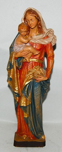Farbige holzfigur madonna - farbige, holzfigur,