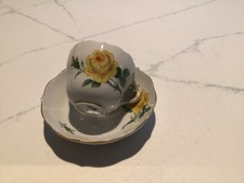 Meissen gelbe rose - meissen, rose,