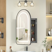 Arch LED Badezimmerspiegelschrank mit Beleuchtung 80x50cm dimmbar 3 Lichtfarben