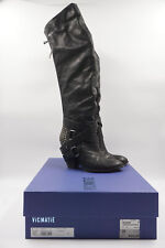 Vic Matie Overknee Stiefel Pelle Cumino GR 39 schwarz Leder Keilabsatz 9 cm B69