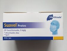 Masken OP Mundschutz Blau 3-lagig 1x50 Stück Hygienemask Medical dispos. mask
