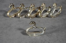 6 Serviettenringe Schwan Serviettenhalter silberfarben