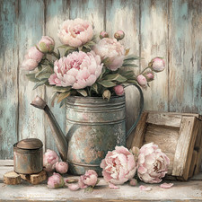 Wandbild Rosen Gießkanne