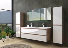 Doppelwaschtisch Eiche /Weiß