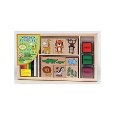 Stempel Set aus Holz mit