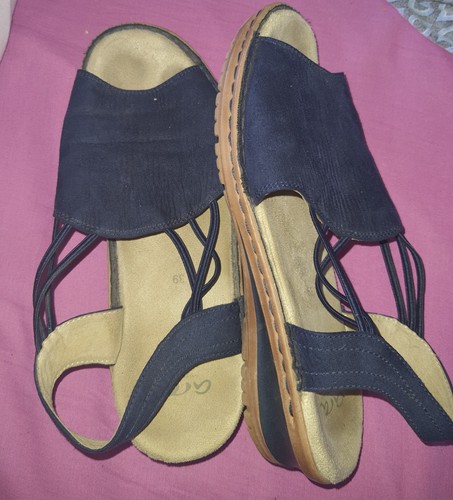 Blaue leder sandalen - blaue, ara