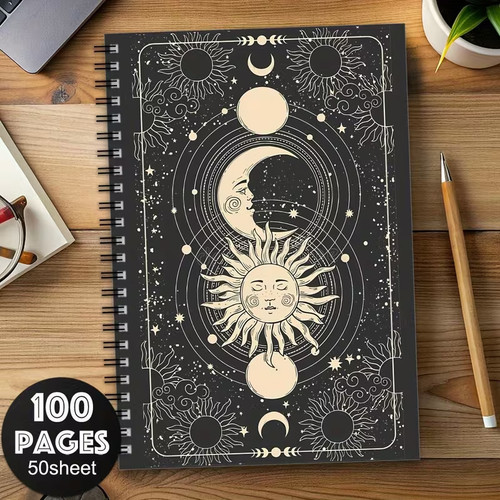 Notizbuch sonne mond spiral - sonne,