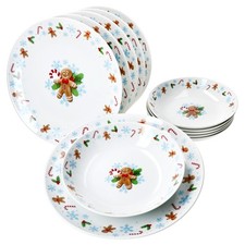 12tlg Tafelservice Candyman 6 Personen Essteller Suppenteller Weihnachten 