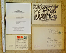 Eduard Bargheer Autograph 2 Karten signiert Iscia Blankenese Traueranzeige
