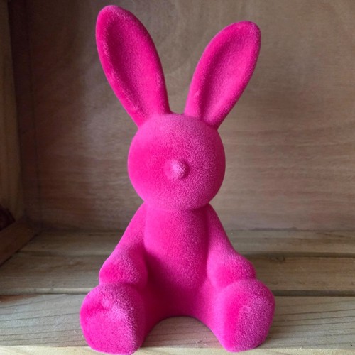 Flock hase figur - figur, 19cm