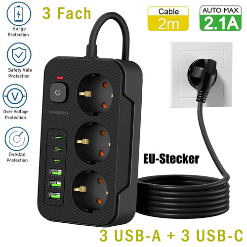 Steckdosenleiste mit usb - mit,