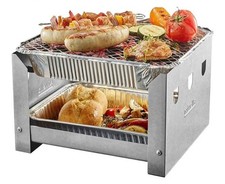 NIVELLA Grillstation Tischgrill für Einweggrills für Holzkohle Caming Freizeit