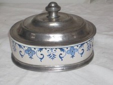 KERAMIKDOSE mit ZINNMONTUR und