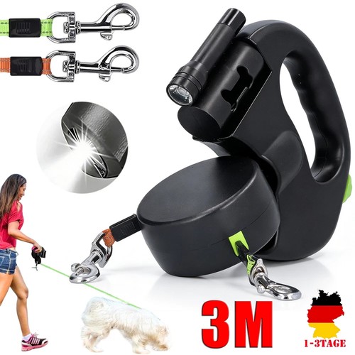 2in1 dual automatik hundeleine - 2in1,