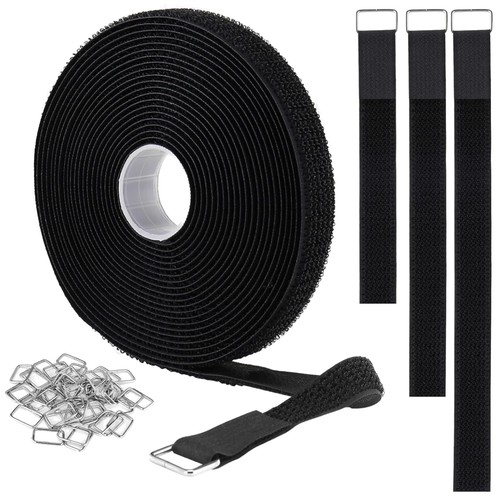 Klettband schwarz mit - klettband, 5m