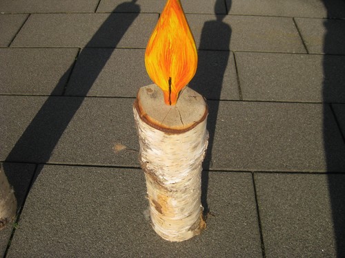 Dekokerze aus birkenholz ca - aus,