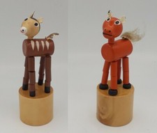 2x Wackeltiere Drückfiguren