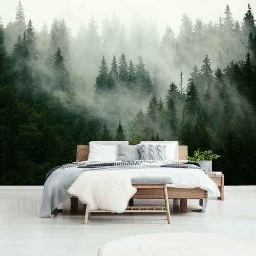 Wandtapete wald nebel vlies - wandtapete,