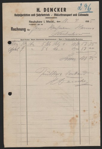 Neubukow meckl rechnung - neubukow,