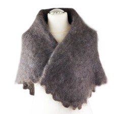 Urjupinsker Schal, leicht, grau, Plaid Russischer Wollschal пуховый шарф Stola