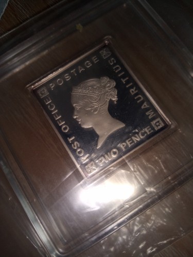 Silber briefmarke mauritius - silber,