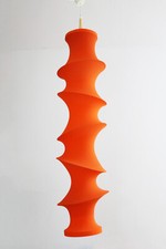 space age Pendelleuchte Orange Falkland Lampe by Aro Leuchten 70s Panton Ära