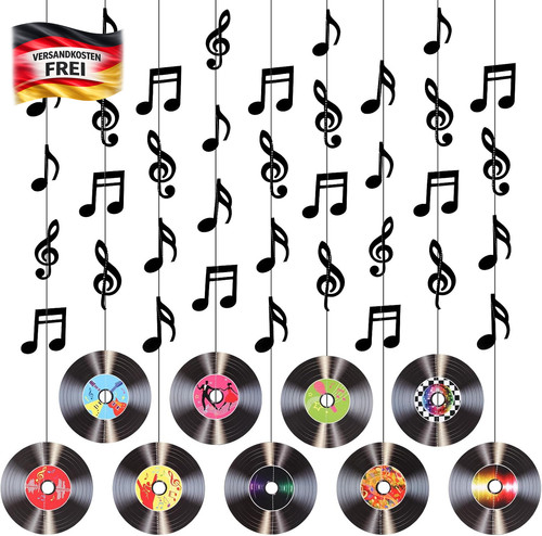 Retro schallplatten deko set - retro,