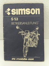 Simson S 53 Betriebsanleitung Handbuch 1988 Original DDR  Simson Kleinkrafträder