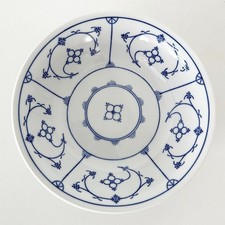 DDR Vintage Jäger Eisenberg Servierschüssel große Schale Indisch Blau Strohblume