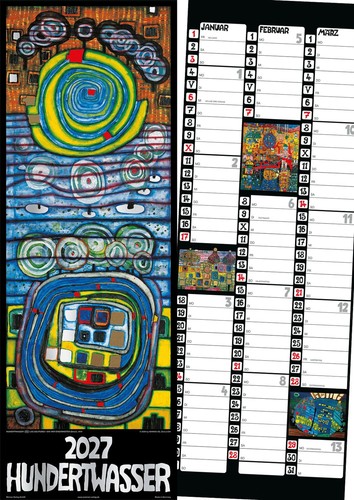 Hundertwasser streifenkalender - hundertwasser,