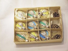 9 Stück DDR Weihnachtsbaumschmuck  aus Glas in Form von einer Nuss Lauscha Thüri