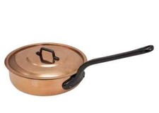 Baumalu Sauteuse 22cm Kupfer verzinnt & Deckel 2,6 Liter Schmorpfanne Kasserolle