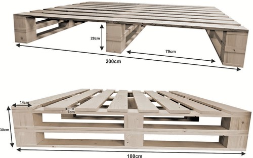 Palettenbett aus holz mit - palettenbett,