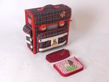 McNeil Schulranzen Schultasche Mädchen Kariert Rot Blau +Mäppchen und Stifteetui