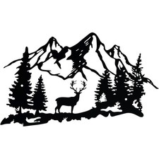 Wanddeko Hirsch Metall Wald